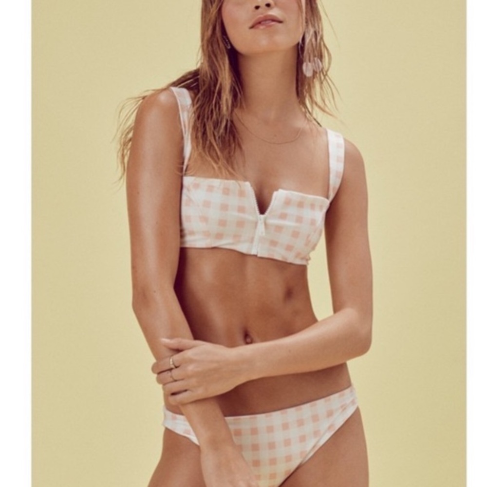 For Love and Lemons Pink gingham bikini - Picture 1 of 3